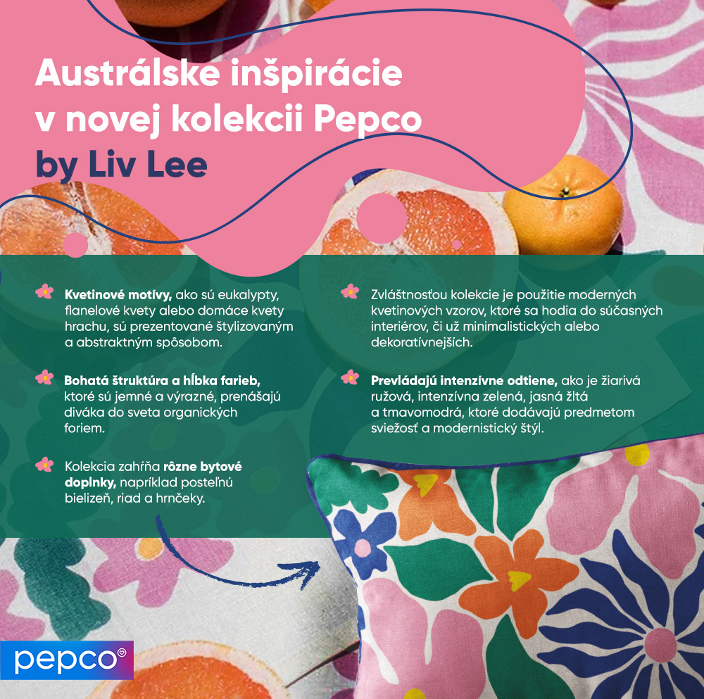Infografika spoločnosti Pepco opisujúca novú kolekciu bola vytvorená v spolupráci s Liv Lee